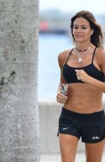 KELLY BENSIMON in Shorts Out Jogging in Palm Beach 04/07/2020