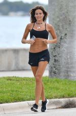 KELLY BENSIMON in Shorts Out Jogging in Palm Beach 04/07/2020