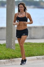 KELLY BENSIMON in Shorts Out Jogging in Palm Beach 04/07/2020