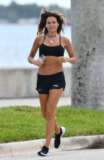 KELLY BENSIMON in Shorts Out Jogging in Palm Beach 04/07/2020