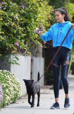 KELLY GALE Out with Her Dog in Los Angeles 04/13/2020