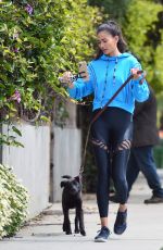 KELLY GALE Out with Her Dog in Los Angeles 04/13/2020