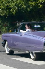 KENDALL JENNER and Fai Khadra in Her Classic 1960 Cadillac Eldorado Convertible Out Driving in Los ANgeles 04/02/2020