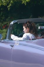 KENDALL JENNER and Fai Khadra in Her Classic 1960 Cadillac Eldorado Convertible Out Driving in Los ANgeles 04/02/2020