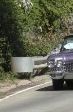 KENDALL JENNER and Fai Khadra in Her Classic 1960 Cadillac Eldorado Convertible Out Driving in Los ANgeles 04/02/2020