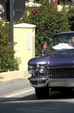 KENDALL JENNER and Fai Khadra in Her Classic 1960 Cadillac Eldorado Convertible Out Driving in Los ANgeles 04/02/2020