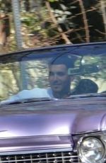 KENDALL JENNER and Fai Khadra in Her Classic 1960 Cadillac Eldorado Convertible Out Driving in Los ANgeles 04/02/2020