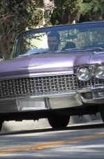 KENDALL JENNER and Fai Khadra in Her Classic 1960 Cadillac Eldorado Convertible Out Driving in Los ANgeles 04/02/2020