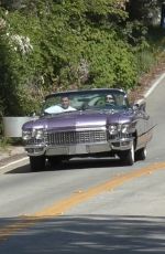 KENDALL JENNER and Fai Khadra in Her Classic 1960 Cadillac Eldorado Convertible Out Driving in Los ANgeles 04/02/2020