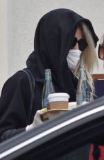 KIMBERLY STEWART Wearing Mask Out for Coffee in Los Angeles 04/19/2020