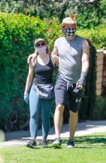 KRISTEN BELL and Dax Shepard Wearing Masks at Griffith Park in Los Angeles 04/21/2020