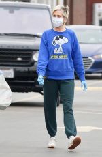 KRISTEN WIIG and Avi Rothman Wearing Masks and Rubber Gloves Out Shopping in Los Angeles 04/14/2020