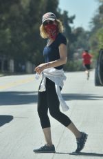 KYRA SEDGWICK Wearing Bandana Mask Out and About in Silverlake 04/23/2020