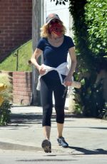 KYRA SEDGWICK Wearing Bandana Mask Out and About in Silverlake 04/23/2020