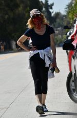KYRA SEDGWICK Wearing Bandana Mask Out and About in Silverlake 04/23/2020