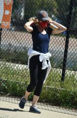 KYRA SEDGWICK Wearing Bandana Mask Out and About in Silverlake 04/23/2020