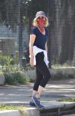 KYRA SEDGWICK Wearing Bandana Mask Out and About in Silverlake 04/23/2020