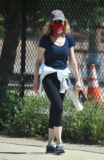 KYRA SEDGWICK Wearing Bandana Mask Out and About in Silverlake 04/23/2020