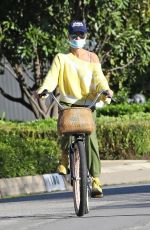 LAETICIA HALLYDAY Out Riding Bide in Brentwood 04/17/2020