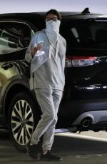 LEA MICHELE Wearing Bandna Mask Out in Los Angeles 04/15/2020