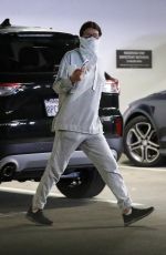 LEA MICHELE Wearing Bandna Mask Out in Los Angeles 04/15/2020