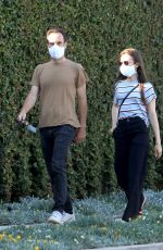 LILY COLLINS and Charlie McDowell Out in Beverly Hills 04/28/2020