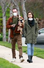 LILY COLLINS and Charlie McDowell Out in Los Angeles 04/10/2020