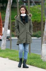 LILY COLLINS and Charlie McDowell Out in Los Angeles 04/10/2020