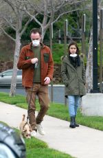 LILY COLLINS and Charlie McDowell Out in Los Angeles 04/10/2020