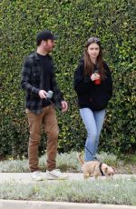 LILY COLLINS and Charlie McDowell Out with Her Dog in Los Angeles 04/04/2020