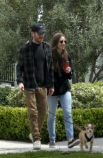 LILY COLLINS and Charlie McDowell Out with Her Dog in Los Angeles 04/04/2020