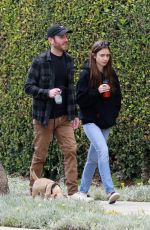 LILY COLLINS and Charlie McDowell Out with Her Dog in Los Angeles 04/04/2020