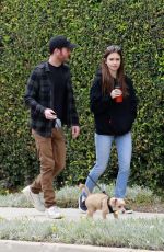 LILY COLLINS and Charlie McDowell Out with Her Dog in Los Angeles 04/04/2020