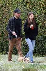 LILY COLLINS and Charlie McDowell Out with Her Dog in Los Angeles 04/04/2020