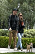 LILY COLLINS and Charlie McDowell Out with Her Dog in Los Angeles 04/04/2020