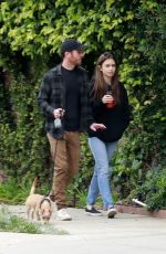 LILY COLLINS and Charlie McDowell Out with Her Dog in Los Angeles 04/04/2020