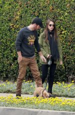 LILY COLLINS and Charlie McDowell Out with Her Dog in Los Angeles 04/08/2020