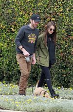 LILY COLLINS and Charlie McDowell Out with Her Dog in Los Angeles 04/08/2020