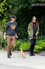 LILY COLLINS and Charlie McDowell Out with Her Dog in Los Angeles 04/08/2020