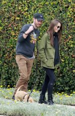 LILY COLLINS and Charlie McDowell Out with Her Dog in Los Angeles 04/08/2020