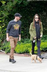 LILY COLLINS and Charlie McDowell Out with Her Dog in Los Angeles 04/08/2020