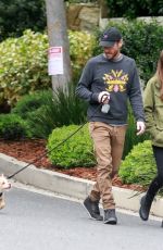 LILY COLLINS and Charlie McDowell Out with Her Dog in Los Angeles 04/08/2020