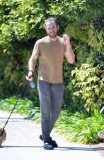 LILY COLLINS and Charlie McDowell Out with Their Dog in Beverly Hills 04/01/2020