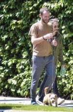 LILY COLLINS and Charlie McDowell Out with Their Dog in Beverly Hills 04/01/2020