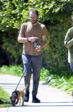 LILY COLLINS and Charlie McDowell Out with Their Dog in Beverly Hills 04/01/2020