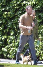 LILY COLLINS and Charlie McDowell Out with Their Dog in Beverly Hills 04/01/2020