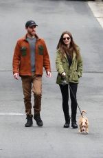 LILY COLLINS and Charlie McDowell Out with Their Dog in Beverly Hills 04/06/2020