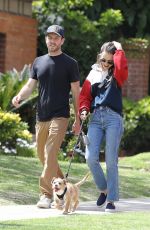 LILY COLLINS and Charlie McDowell Out with Their Dog in Beverly Hills 04/07/2020