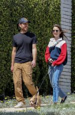 LILY COLLINS and Charlie McDowell Out with Their Dog in Beverly Hills 04/07/2020