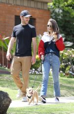 LILY COLLINS and Charlie McDowell Out with Their Dog in Beverly Hills 04/07/2020